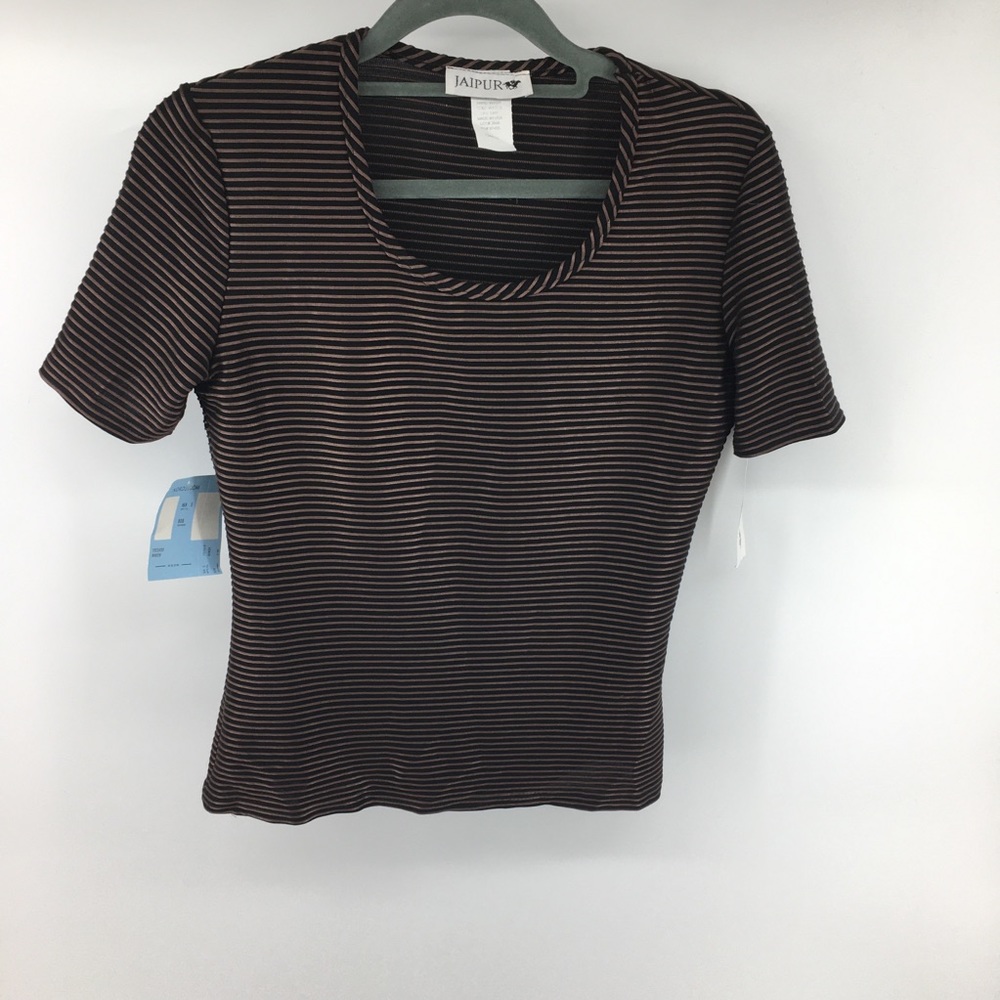 Jaipur Brown & Black Striped Shirt NWT